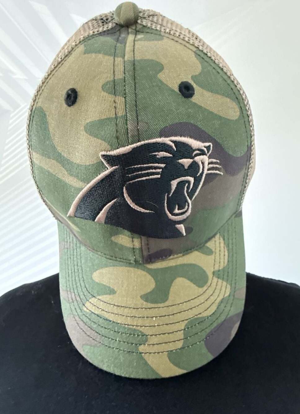 Carolina Panthers NFL Camo Mesh Trucker Hat Adjustable